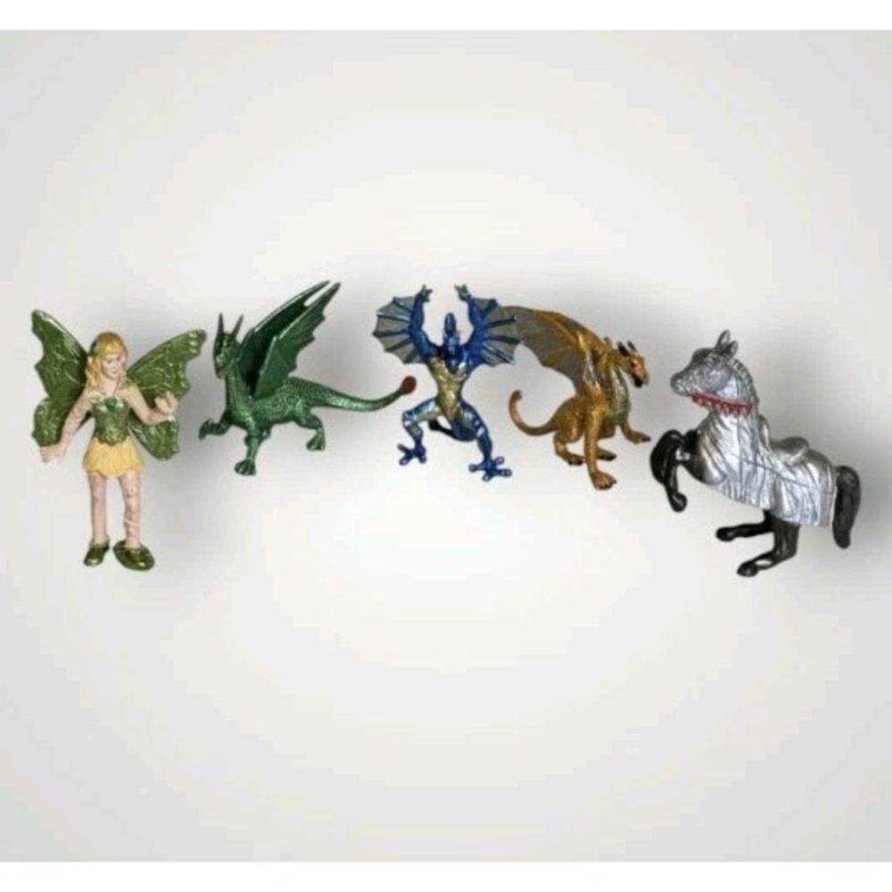 Safari Fantasy Figures Lot Fairy Dragon Garden Horse Mini Cake Toppers Mythical